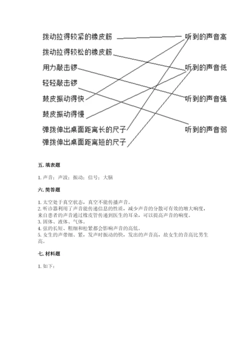 教科版科学四年级上册第一单元声音测试卷附完整答案（网校专用）.docx