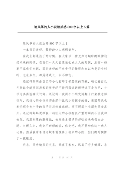 追风筝的人小说读后感800字以上5篇.docx