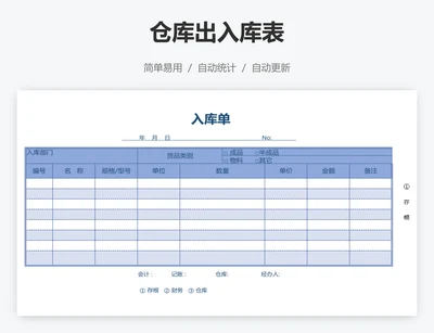 仓库出入库表