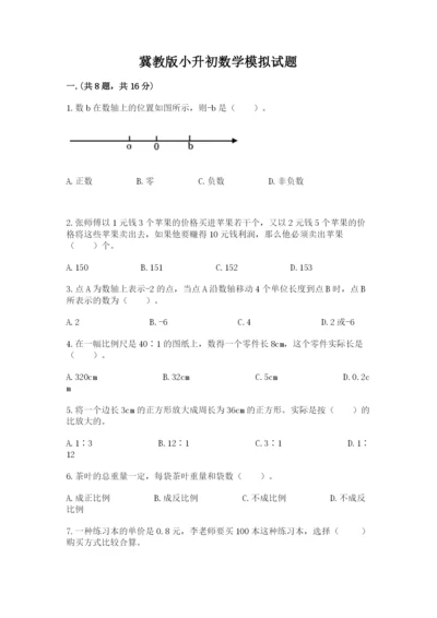 冀教版小升初数学模拟试题【名校卷】.docx