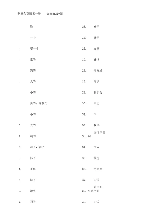 新概念英语第一册160课单词及重点句子每五课一练MicrosoftWord文档