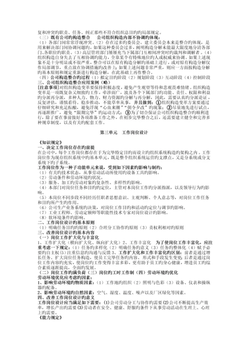 人力资源二级第三版教材浓缩.docx