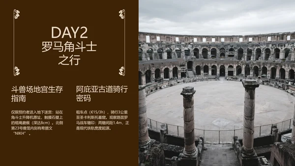 褐色简约风欧洲旅行攻略模板