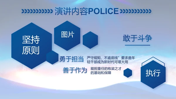 蓝色大气警察公安工作总结汇报PPT