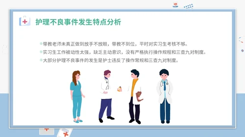 简约插画卡通医疗医院医生护士护理不良事件课件教学模板护理培训