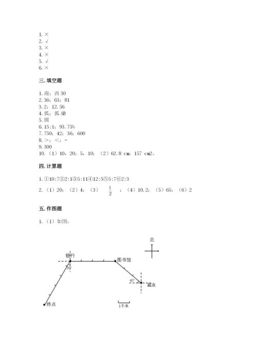 2022年人教版六年级上册数学期末测试卷【达标题】.docx