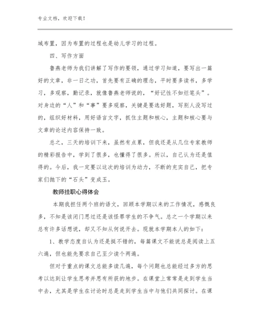 2023教师挂职心得体会例文25篇合集.docx