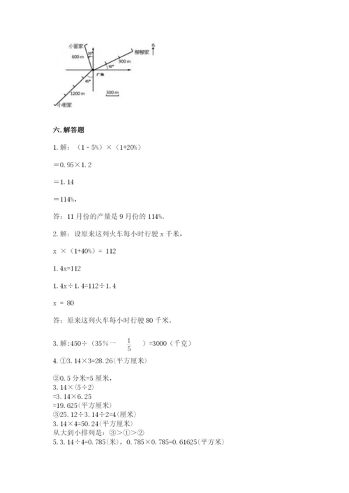 小学数学六年级上册期末测试卷附参考答案【黄金题型】.docx