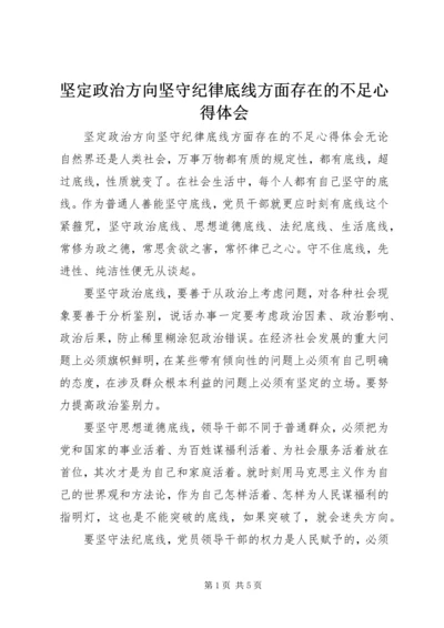 坚定政治方向坚守纪律底线方面存在的不足心得体会.docx