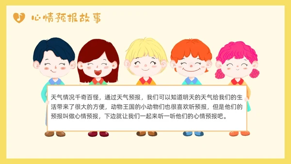 黄色小清新大班心情预报PPT课件