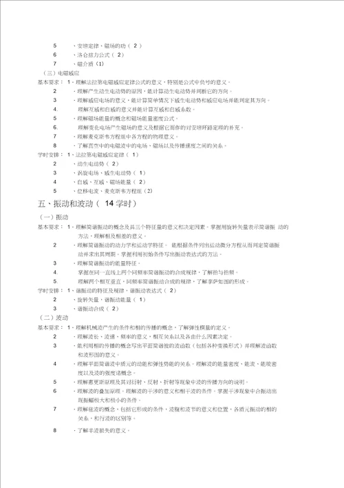 大学物理课程教学计划