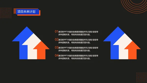 深色简约风红蓝项目汇报策划