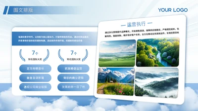 蓝色系商务风图文排版图文页