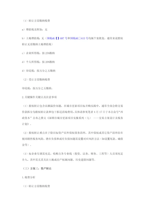 城市更新旧改优质项目并购专业方案设计及税务筹划.docx