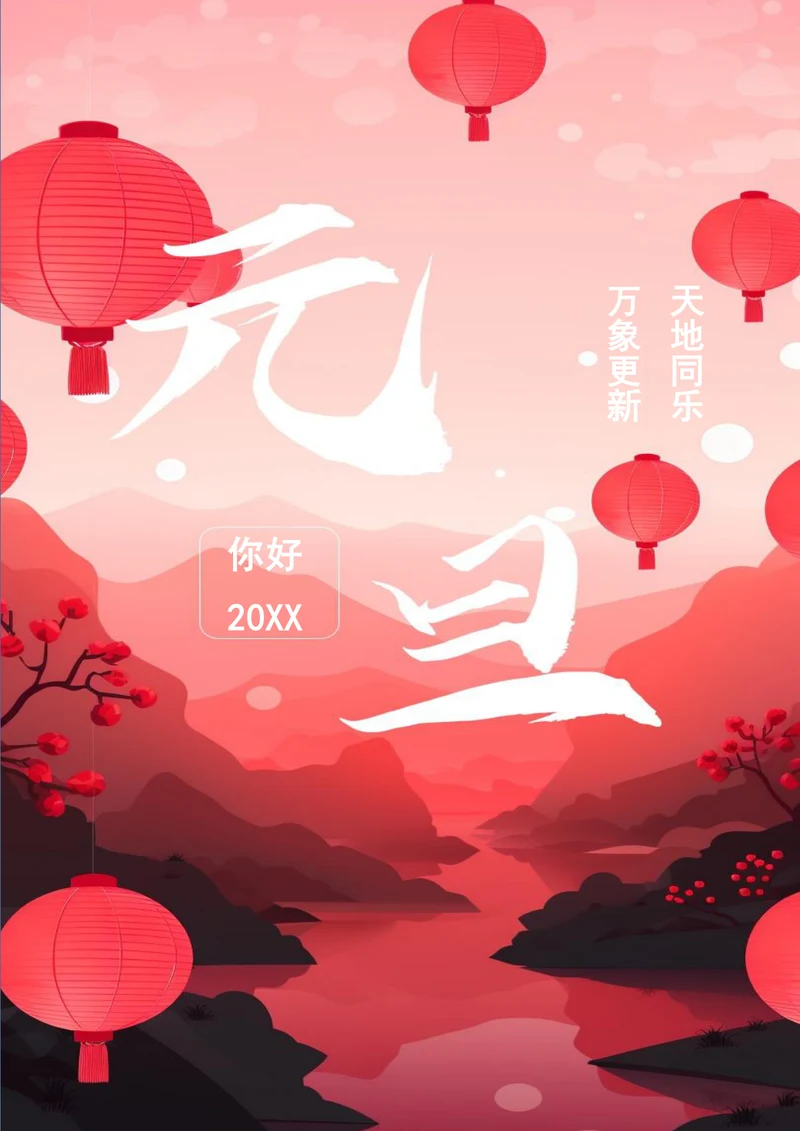 万象更新天地同乐元旦海报
