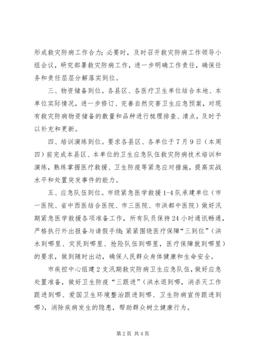 市卫生健康委迅速部署汛期救灾防病工作汇报.docx