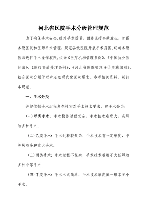 河北省医院手术分级管理标准规范.docx