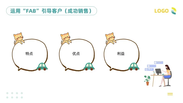 绿色插画客服服务意识培训PPT模板宣传PPT动态PPT