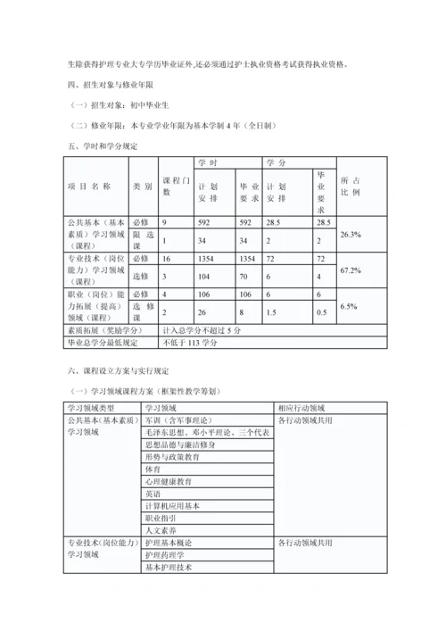 护理专业人才培养专题方案.docx