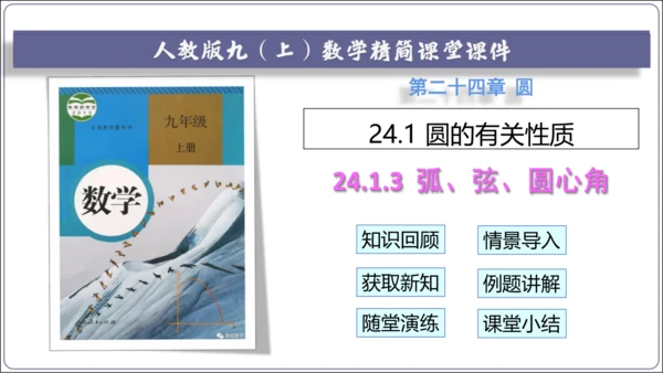 24.1.3 弧、弦、圆心角【人教九上数学精简课堂课件】(共23张PPT)