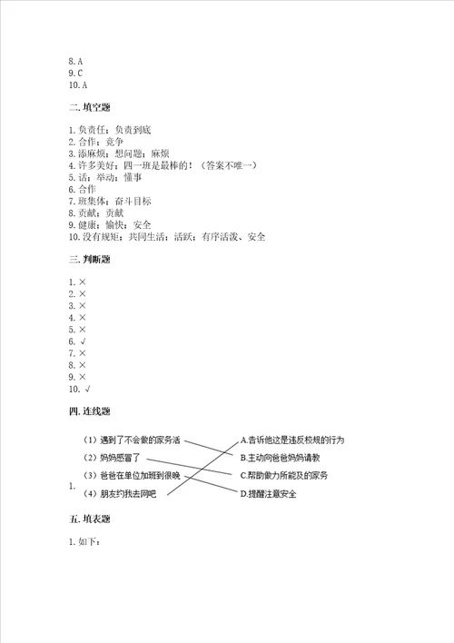 2022四年级上册道德与法治期中测试卷精品必刷