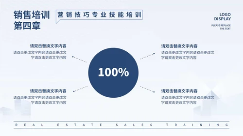 蓝色微立体房地产销售培训PPT模板