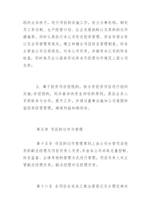 最新公司投资管理制度.docx