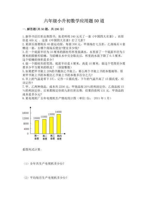 六年级小升初数学应用题50道及参考答案【新】.docx