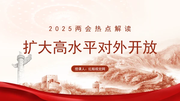 2025两会热点解读扩大高水平对外开放ppt