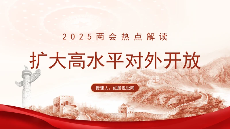 2025两会热点解读扩大高水平对外开放ppt