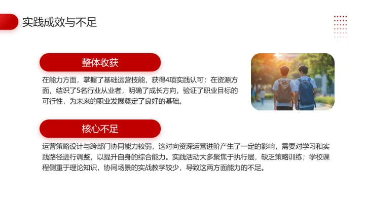 红色简约大学生职业生涯发展展示职业生涯规划通用版PPT