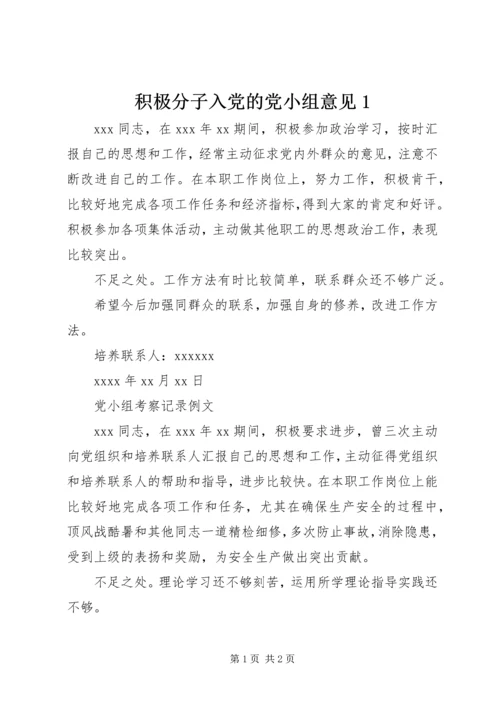 积极分子入党的党小组意见1 (3).docx