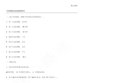 30list艾宾浩斯记忆遗忘曲线单词记忆时间表.docx