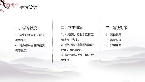 水墨梅花教学课件PPT模板