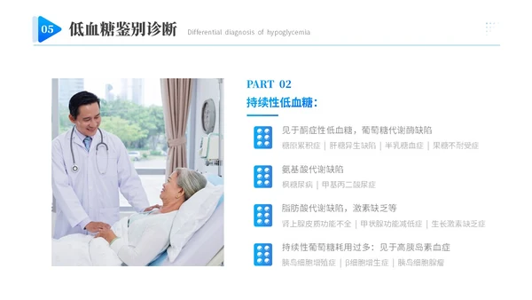 蓝色渐变商务实拍低血糖最新诊治指南医务工作培训PPT模板