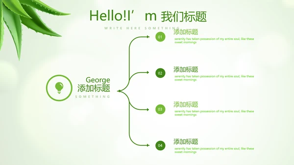 绿色清新芦荟面膜动态PPT