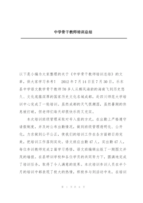 中学骨干教师培训总结.docx