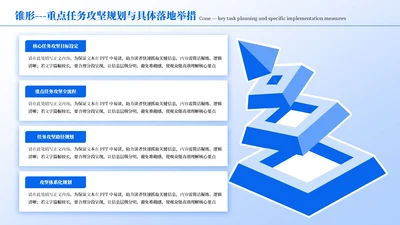 蓝色商务风4项锥形PPT单页