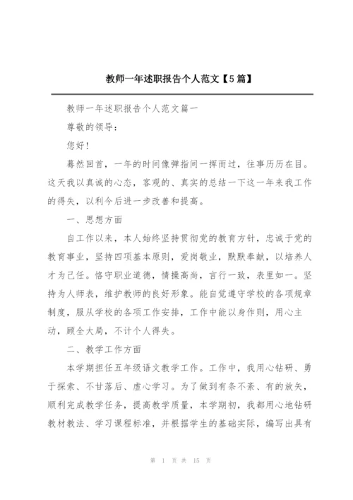 教师一年述职报告个人范文【5篇】.docx