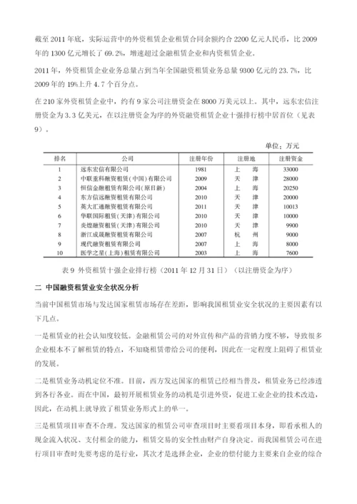 中国租赁典当业运行情况及安全评价.docx