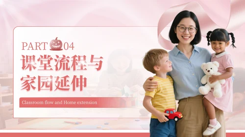 粉色简约浪漫万圣节手工儿童制作教学PPT模板