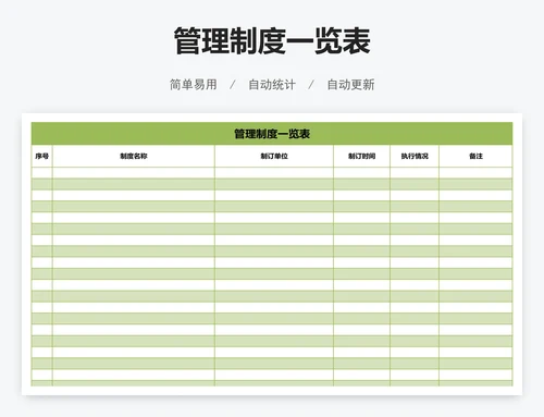 管理制度一览表