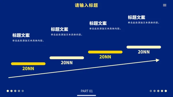 蓝黄极简高级商务工作汇报PPT模板