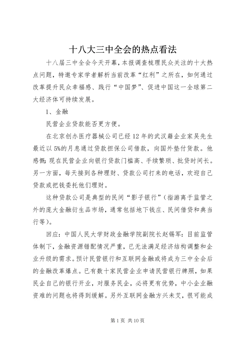 十八大三中全会的热点看法 (3).docx