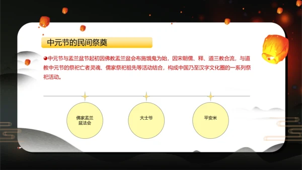 中元节平安祭祀祈福文明追思PPT模板