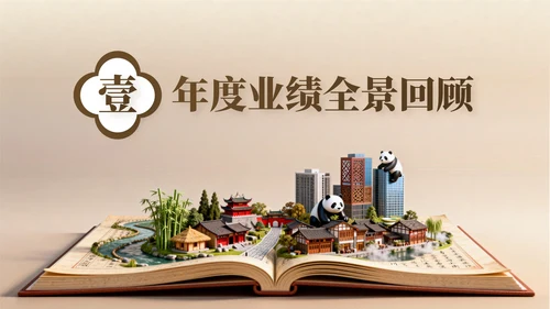 棕色中国风旅游行业工作总结PPT模板