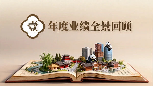棕色中国风旅游行业工作总结PPT模板