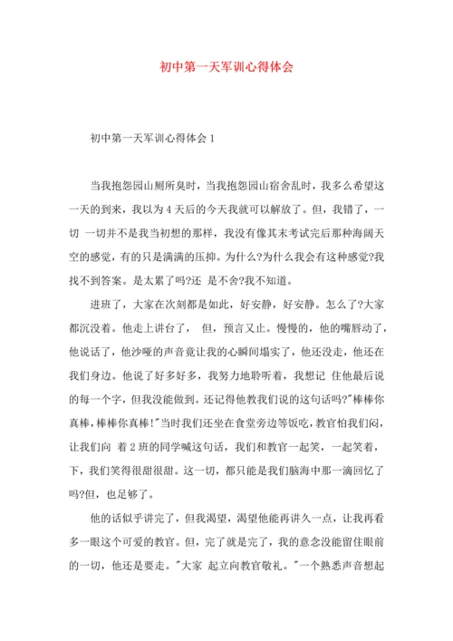 初中第一天军训心得体会.docx