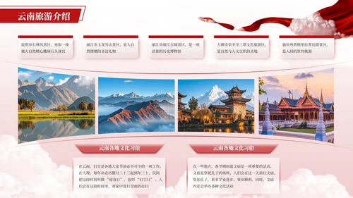 红色简约风多图排版PPT版式合集