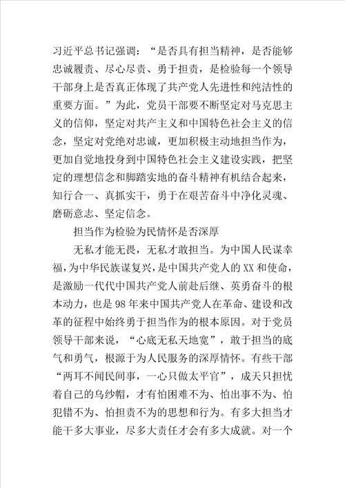 主题教育学习心得以担当作为践行初心使命